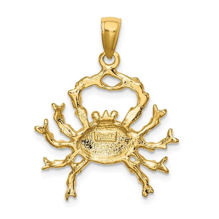 TreasureFineJewelers Charm Necklaces 14k Large Cancer Zodiac Charm