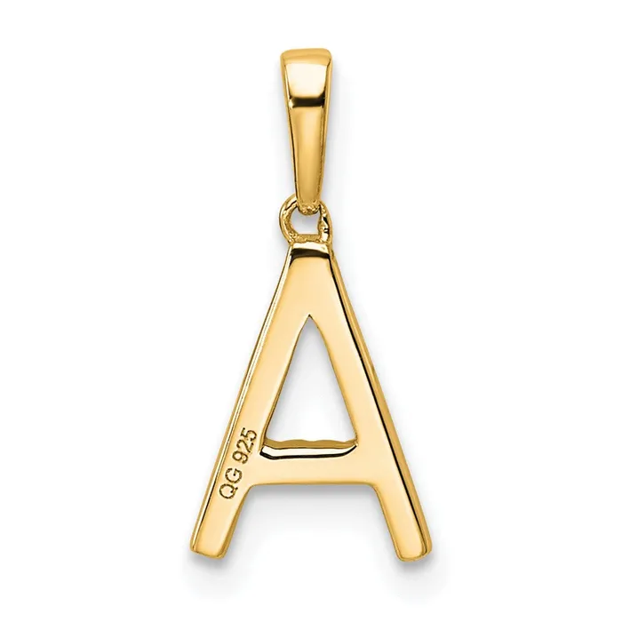 TreasureFineJewelers Necklaces 10k Yellow Gold Diamond Letter A Initial Pendant