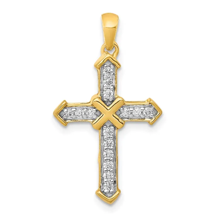 TreasureFineJewelers Necklaces 14k Passion Diamond Cross Pendant