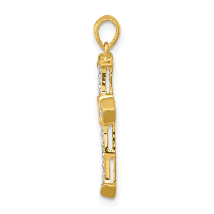 TreasureFineJewelers Necklaces 14k Passion Diamond Cross Pendant