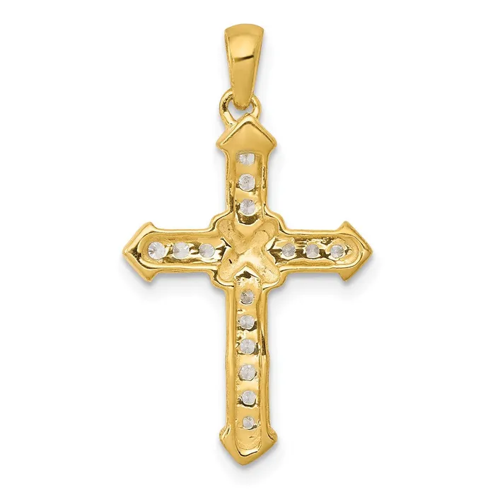 TreasureFineJewelers Necklaces 14k Passion Diamond Cross Pendant