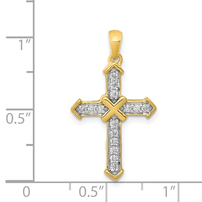 TreasureFineJewelers Necklaces 14k Passion Diamond Cross Pendant