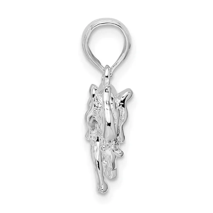TreasureFineJewelers Necklaces Sterling Silver Polished 3D Elephant Pendant