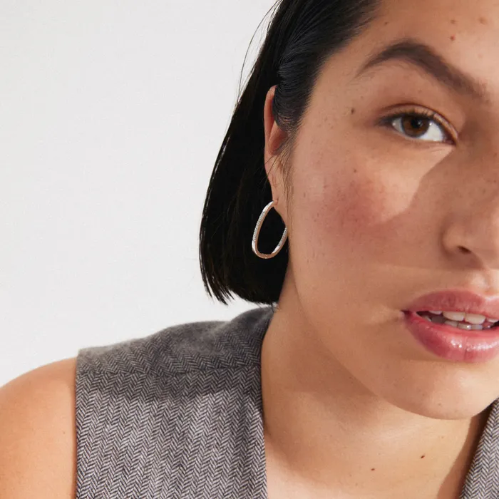 Pilgrim Earrings Star Silver Plated Hoops