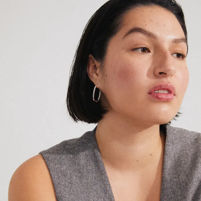 Pilgrim Earrings Star Silver Plated Hoops