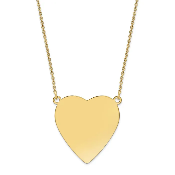 14k Plain 018 Gauge Heart Engravable Disc 18in NecklaceWBCXM6291818 WB Choice Jewelry Necklaces 14k Plain 018 Gauge Heart Engravable Disc 18in NecklaceWBCXM6291818 WB Choice Jewelry Necklaces