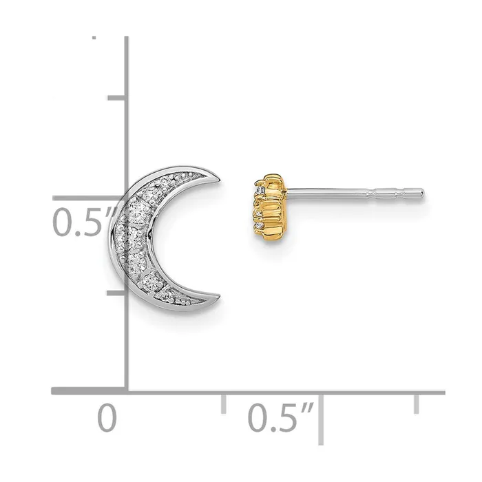 14k Twotone Moon and 3Stars Diamond Mismatch Post EarringsWBCEM6851008WYA WB Choice Jewelry Earrings 14k Twotone Moon and 3Stars Diamond Mismatch Post EarringsWBCEM6851008WYA WB Choice Jewelry Earrings