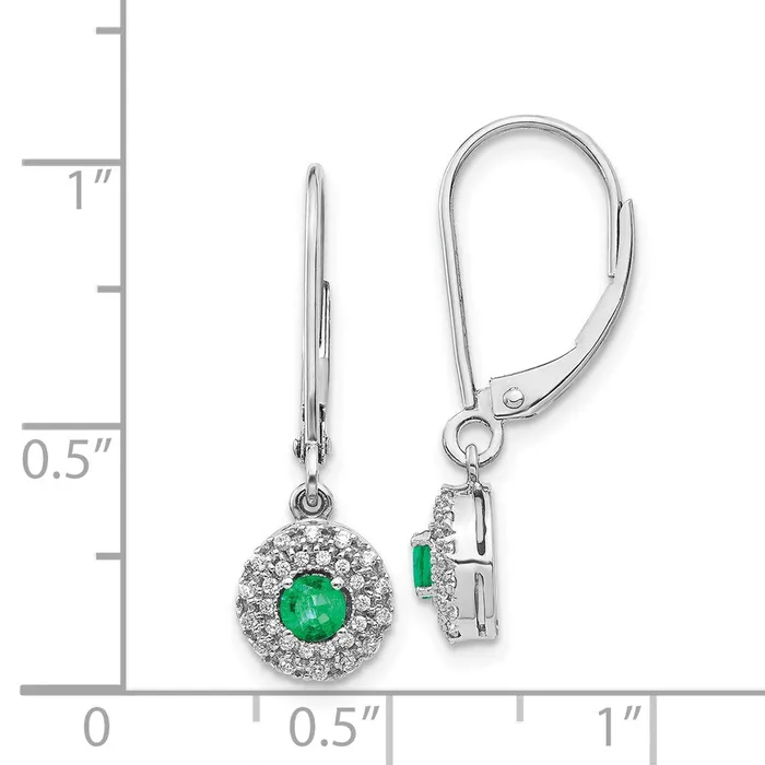 14k White Gold Diamond Halo Emerald Leverback Dangle EarringsWBCEM5605EM020WA WB Choice Jewelry Earrings 14k White Gold Diamond Halo Emerald Leverback Dangle EarringsWBCEM5605EM020WA WB Choice Jewelry Earrings