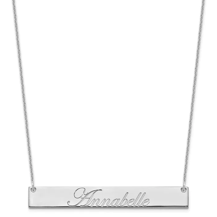 14K White Gold Large Polished Edwardian Script Bar NecklaceWBCXNA1224W WB Choice Jewelry Necklaces 14K White Gold Large Polished Edwardian Script Bar NecklaceWBCXNA1224W WB Choice Jewelry Necklaces