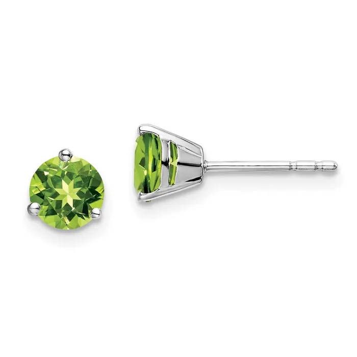 14k White Gold Round Peridot EarringsWBCEM7098PEW WB Choice Jewelry Earrings