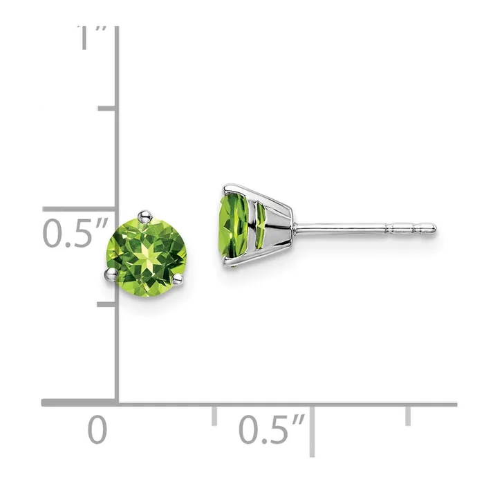 14k White Gold Round Peridot EarringsWBCEM7098PEW WB Choice Jewelry Earrings 14k White Gold Round Peridot EarringsWBCEM7098PEW WB Choice Jewelry Earrings