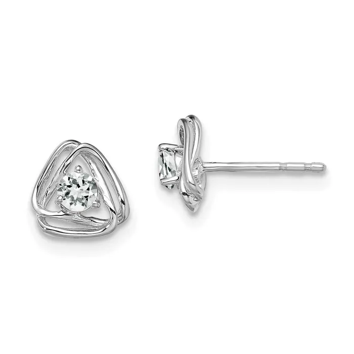 14k White Gold White Topaz Post EarringsWBCEM7395WTW WB Choice Jewelry Earrings