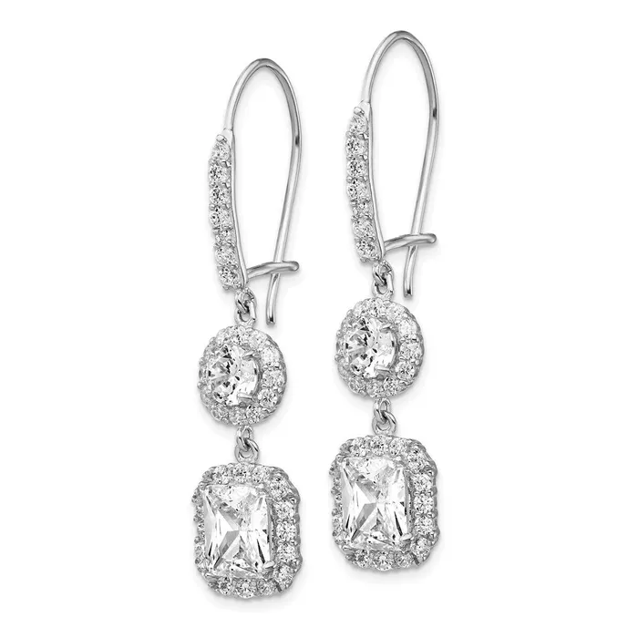 Cheryl M Sterling Silver Rhodiumplated Cushion CZ Kidney Wire EarringsWBCQCM159 WB Choice Jewelry Earrings Cheryl M Sterling Silver Rhodiumplated Cushion CZ Kidney Wire EarringsWBCQCM159 WB Choice Jewelry Earrings