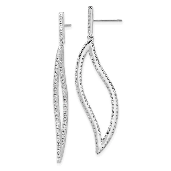 Cheryl M Sterling Silver Rhodiumplated CZ Fancy In and Out EarringsWBCQCM1539 WB Choice Jewelry Earrings