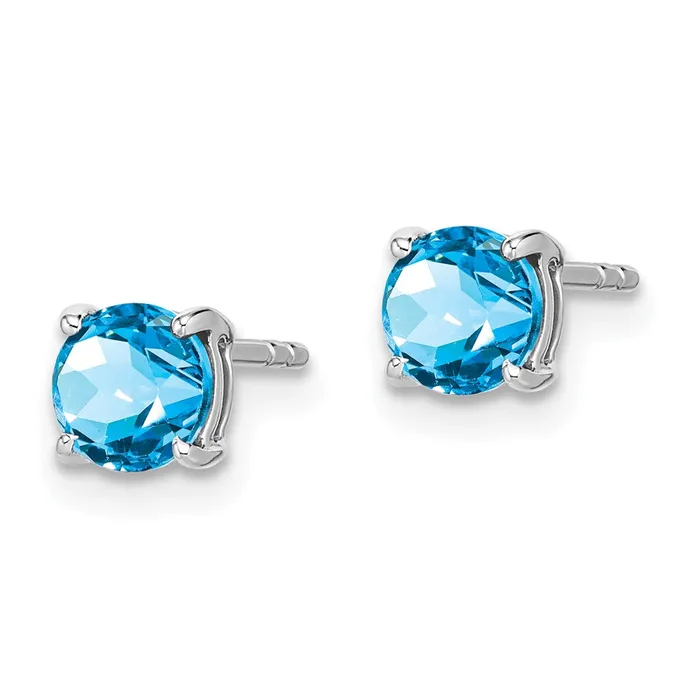 Earrings 14k White Gold Round Blue Topaz EarringsWBCEM7097BTW WB Choice Jewelry Earrings 14k White Gold Round Blue Topaz EarringsWBCEM7097BTW WB Choice Jewelry