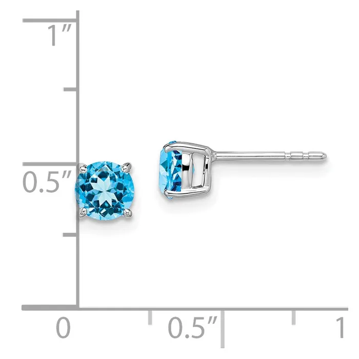 Earrings 14k White Gold Round Blue Topaz EarringsWBCEM7097BTW WB Choice Jewelry Earrings 14k White Gold Round Blue Topaz EarringsWBCEM7097BTW WB Choice Jewelry