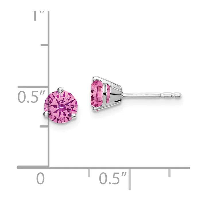 Earrings 14k White Gold Round Created Pink Sapphire EarringsWBCEM7098CPSW WB Choice Jewelry Earrings 14k White Gold Round Created Pink Sapphire EarringsWBCEM7098CPSW WB Choice Jewelry