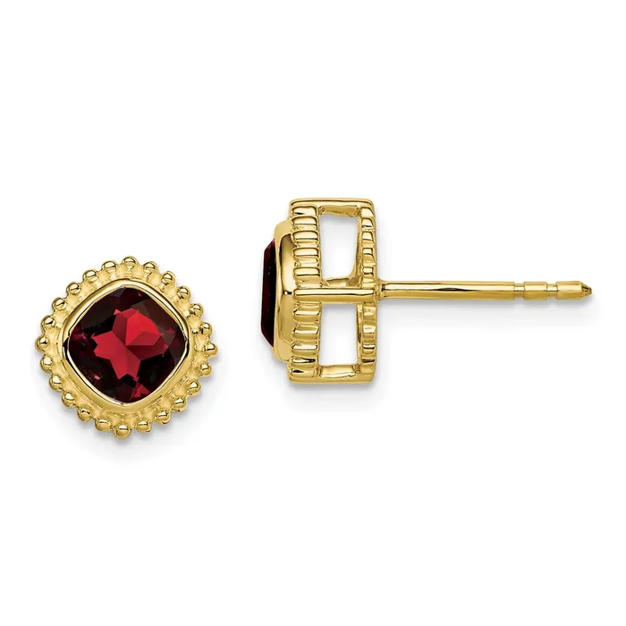 Earrings WB Choice Jewelry 10k Cushion Garnet EarringsWBCEM7201GA1Y