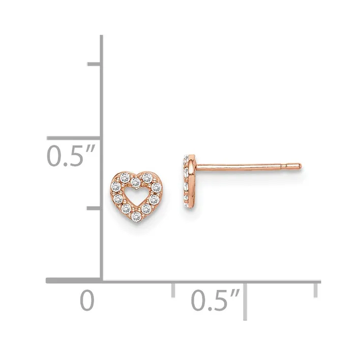 Earrings WB Choice Jewelry 14k Madi K Rose Gold Heart CZ Post EarringsWBCGK999
