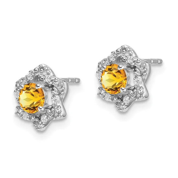 Earrings WB Choice Jewelry 14k White Gold Citrine and Diamond Post EarringsWBCEM7459CI006WA Earrings WB Choice Jewelry 14k White Gold Citrine and Diamond Post EarringsWBCEM7459CI006WA
