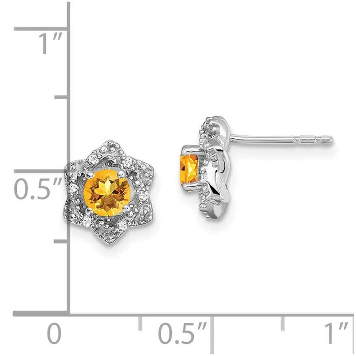 Earrings WB Choice Jewelry 14k White Gold Citrine and Diamond Post EarringsWBCEM7459CI006WA Earrings WB Choice Jewelry 14k White Gold Citrine and Diamond Post EarringsWBCEM7459CI006WA