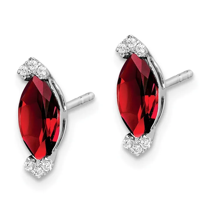 Earrings WB Choice Jewelry 14k White Gold Marquise Garnet and Diamond EarringsWBCEM7109GA005WA Earrings WB Choice Jewelry 14k White Gold Marquise Garnet and Diamond EarringsWBCEM7109GA005WA