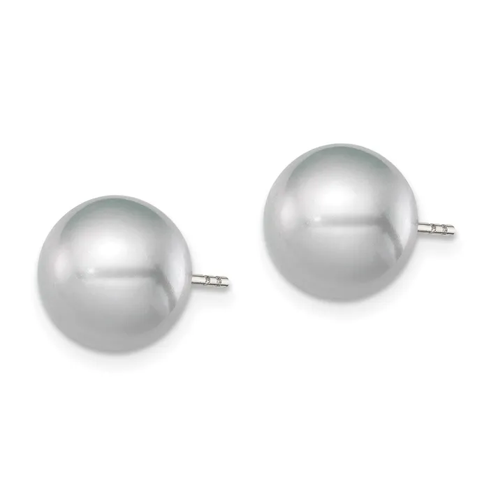 Earrings WB Choice Jewelry Sterling Silver Rhplated 910mm Grey FW Cultured Round Pearl Stud EarringsWBCQE12716 Earrings WB Choice Jewelry Sterling Silver Rhplated 910mm Grey FW Cultured Round Pearl Stud EarringsWBCQE12716