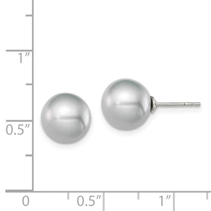 Earrings WB Choice Jewelry Sterling Silver Rhplated 910mm Grey FW Cultured Round Pearl Stud EarringsWBCQE12716 Earrings WB Choice Jewelry Sterling Silver Rhplated 910mm Grey FW Cultured Round Pearl Stud EarringsWBCQE12716