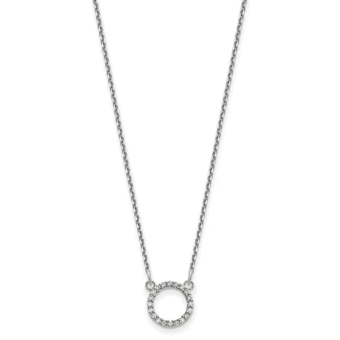 Necklaces 14k White Gold Diamond Open Circle NecklaceWBCXP5027WA WB Choice Jewelry