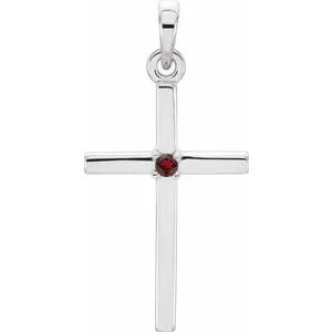 Necklaces Platinum 2265x114 mm Mozambique Garnet Cross PendantR423266014PSTWBC WB Choice Jewelry Necklaces Platinum 2265x114 mm Mozambique Garnet Cross PendantR423266014PSTWBC WB Choice Jewelry