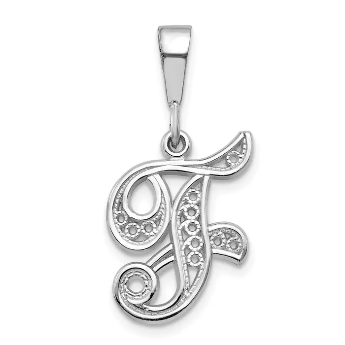 Necklaces WB Choice Jewelry 10KW Filigree Initial F PendantWBC10D1281F