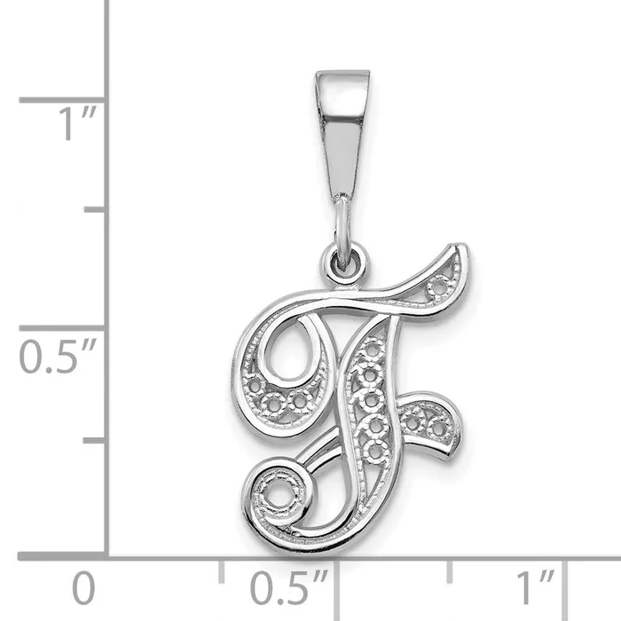 Necklaces WB Choice Jewelry 10KW Filigree Initial F PendantWBC10D1281F Necklaces WB Choice Jewelry 10KW Filigree Initial F PendantWBC10D1281F