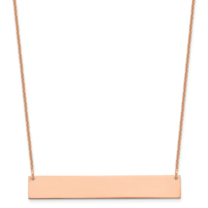 Necklaces WB Choice Jewelry 14K Rose Gold Large Polished Blank Bar NecklaceWBCXNA1207R Necklaces WB Choice Jewelry 14K Rose Gold Large Polished Blank Bar NecklaceWBCXNA1207R
