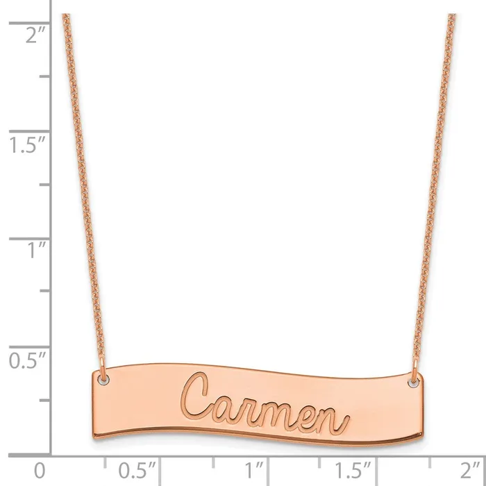 Necklaces WB Choice Jewelry 14K Rose Gold Medium Polished Curved Bar NecklaceWBCXNA1254R Necklaces WB Choice Jewelry 14K Rose Gold Medium Polished Curved Bar NecklaceWBCXNA1254R