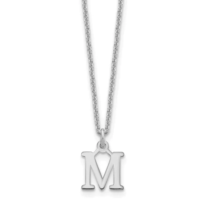 Necklaces WB Choice Jewelry 14KW Cutout Letter M Initial NecklaceWBCXNA727WM Necklaces WB Choice Jewelry 14KW Cutout Letter M Initial NecklaceWBCXNA727WM