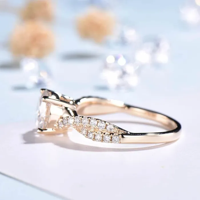 PENFINE Rings Moissanite Petite Luxe Twisted Vine Engagement Ring