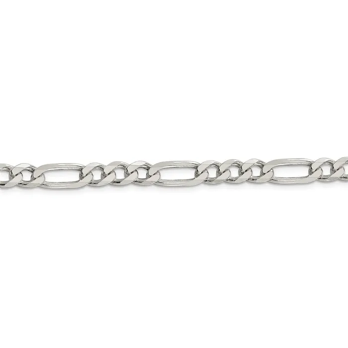 Rings Sterling Silver Rhodiumplated 65mm Figaro ChainWBCQFG180R26 WB Choice Jewelry Rings Sterling Silver Rhodiumplated 65mm Figaro ChainWBCQFG180R26 WB Choice Jewelry