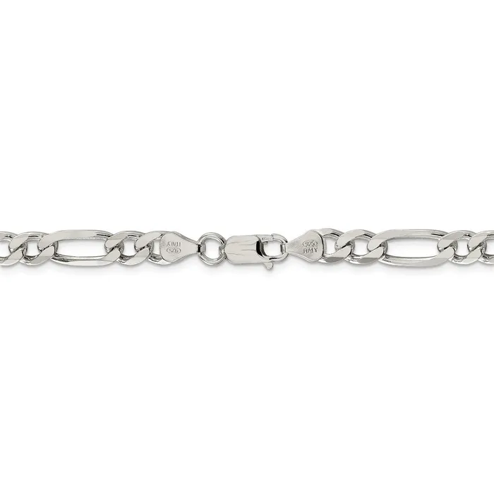 Rings Sterling Silver Rhodiumplated 65mm Figaro ChainWBCQFG180R26 WB Choice Jewelry Rings Sterling Silver Rhodiumplated 65mm Figaro ChainWBCQFG180R26 WB Choice Jewelry