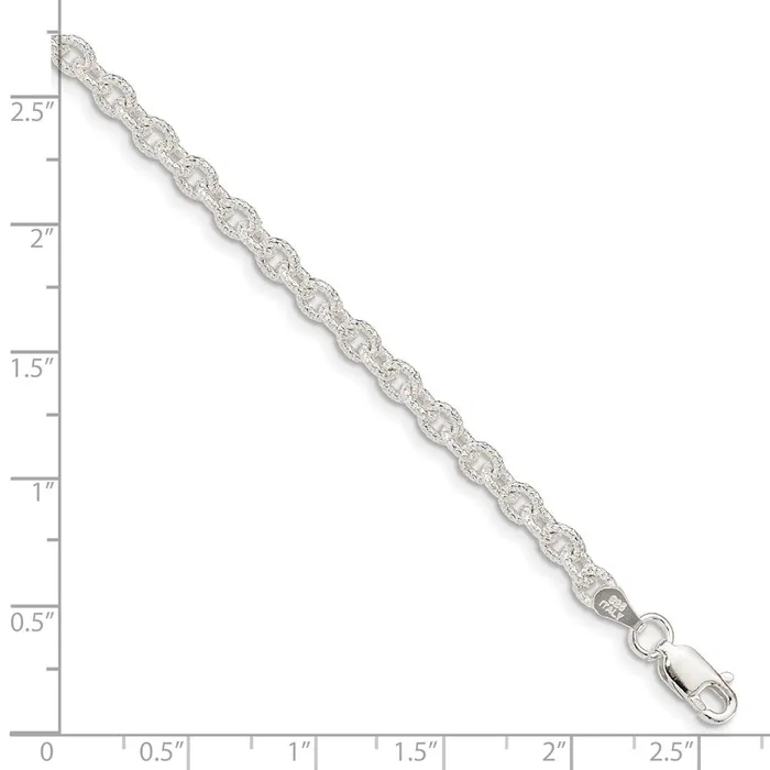 Sterling Silver 375mm Fancy Patterned Rolo ChainWBCQFC5924 WB Choice Jewelry Rings Sterling Silver 375mm Fancy Patterned Rolo ChainWBCQFC5924 WB Choice Jewelry Rings
