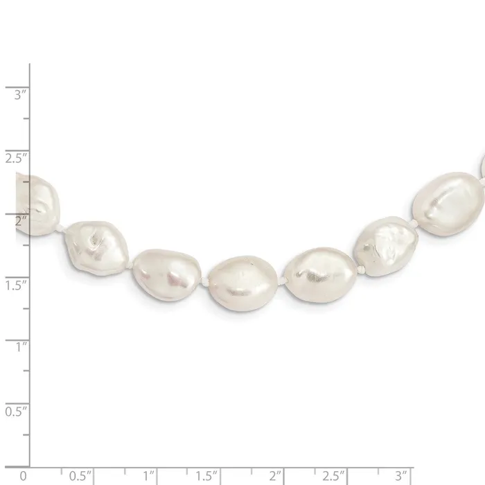 Sterling Silver Rhplated 11x14mm White Keshi FWC Pearl NecklaceWBCQH562418 WB Choice Jewelry Necklaces Sterling Silver Rhplated 11x14mm White Keshi FWC Pearl NecklaceWBCQH562418 WB Choice Jewelry Necklaces