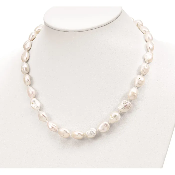 Sterling Silver Rhplated 11x14mm White Keshi FWC Pearl NecklaceWBCQH562418 WB Choice Jewelry Necklaces Sterling Silver Rhplated 11x14mm White Keshi FWC Pearl NecklaceWBCQH562418 WB Choice Jewelry Necklaces