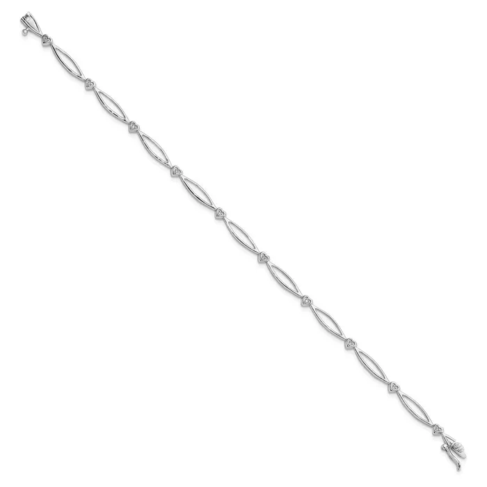 Sterling Silver Rhodiumplated Diam BraceletWBCQDX101 WB Choice Jewelry Bracelets