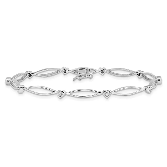 Sterling Silver Rhodiumplated Diam BraceletWBCQDX101 WB Choice Jewelry Bracelets