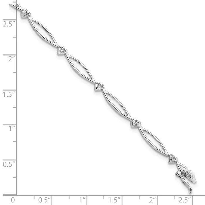 Sterling Silver Rhodiumplated Diam BraceletWBCQDX101 WB Choice Jewelry Bracelets