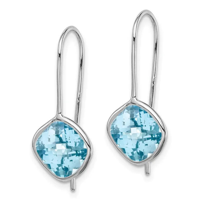 Sterling Silver Rhodium Plated Lt Swiss Blue Topaz Square EarringsWBCQE10334BT WB Choice Jewelry Earrings Sterling Silver Rhodium Plated Lt Swiss Blue Topaz Square EarringsWBCQE10334BT WB Choice Jewelry Earrings