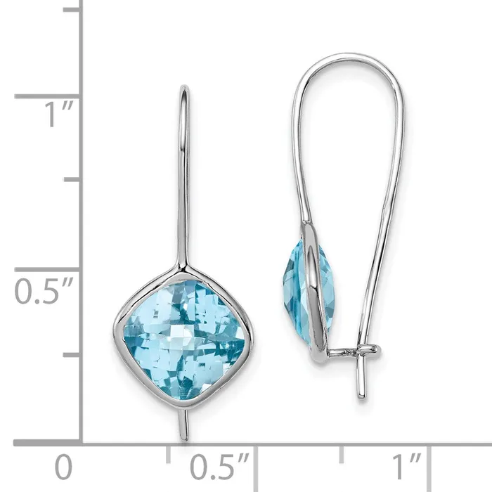 Sterling Silver Rhodium Plated Lt Swiss Blue Topaz Square EarringsWBCQE10334BT WB Choice Jewelry Earrings Sterling Silver Rhodium Plated Lt Swiss Blue Topaz Square EarringsWBCQE10334BT WB Choice Jewelry Earrings