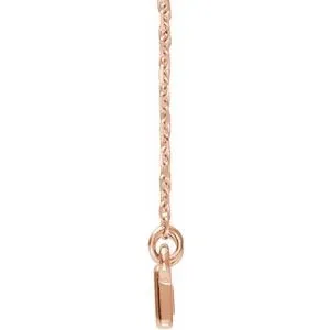 WB Choice Jewelry 14K Rose Rectangle Bar 1618 Necklace86617602PSTWBC Necklaces