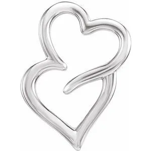 WB Choice Jewelry 14K White Double Heart Slide Pendant86332101PSTWBC Necklaces WB Choice Jewelry 14K White Double Heart Slide Pendant86332101PSTWBC Necklaces