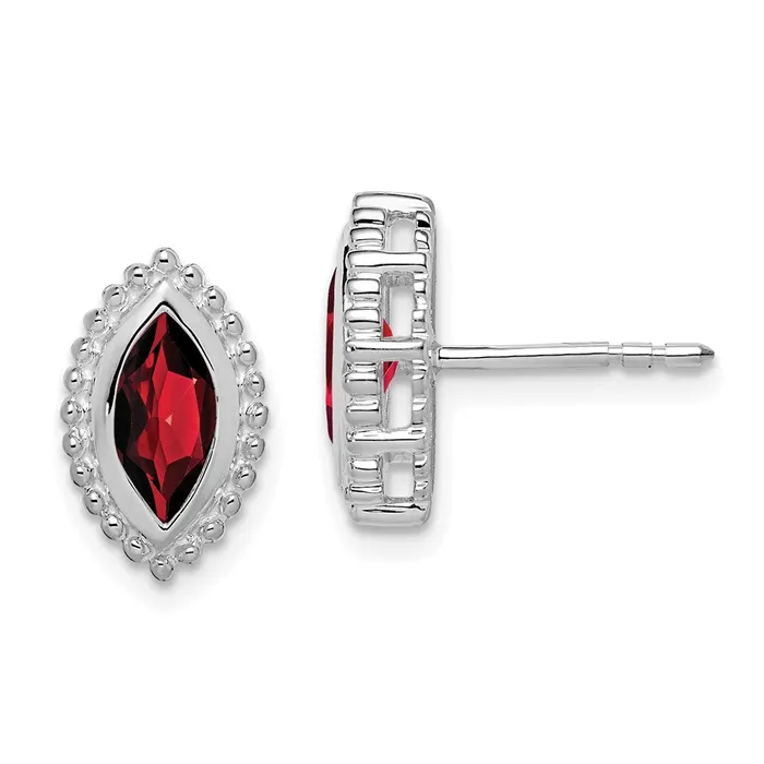 WB Choice Jewelry 14k White Gold Marquise Garnet Post EarringsWBCEM7204GAW Earrings