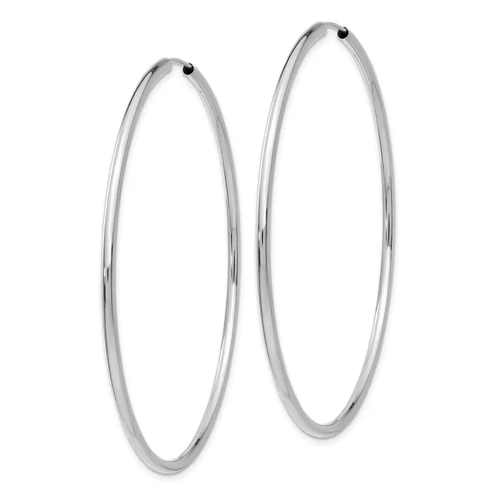 WB Choice Jewelry 14k White Gold Polished Endless 2mm Hoop EarringsWBCH999 Earrings WB Choice Jewelry 14k White Gold Polished Endless 2mm Hoop EarringsWBCH999 Earrings